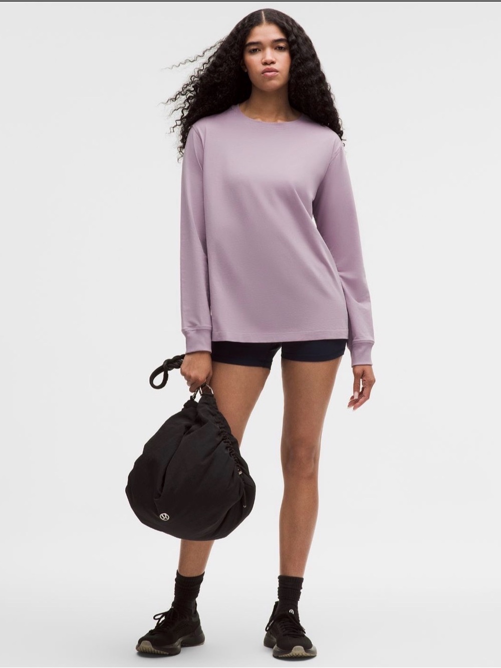 Lululemon All Yours long sleeve cotton tee, size 12, lilac
